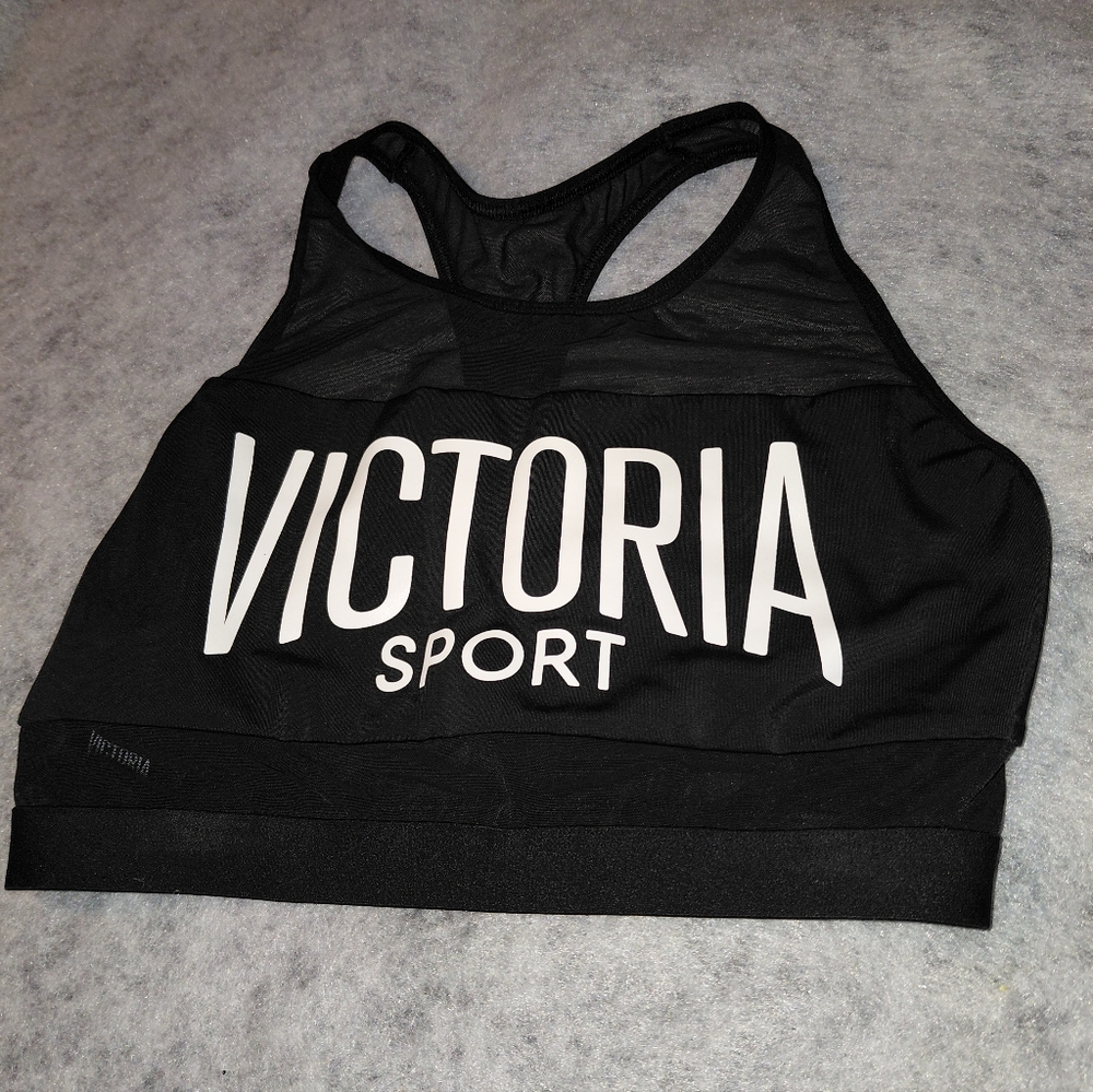 Victoria Sport Black Mesh Sports Bra Small